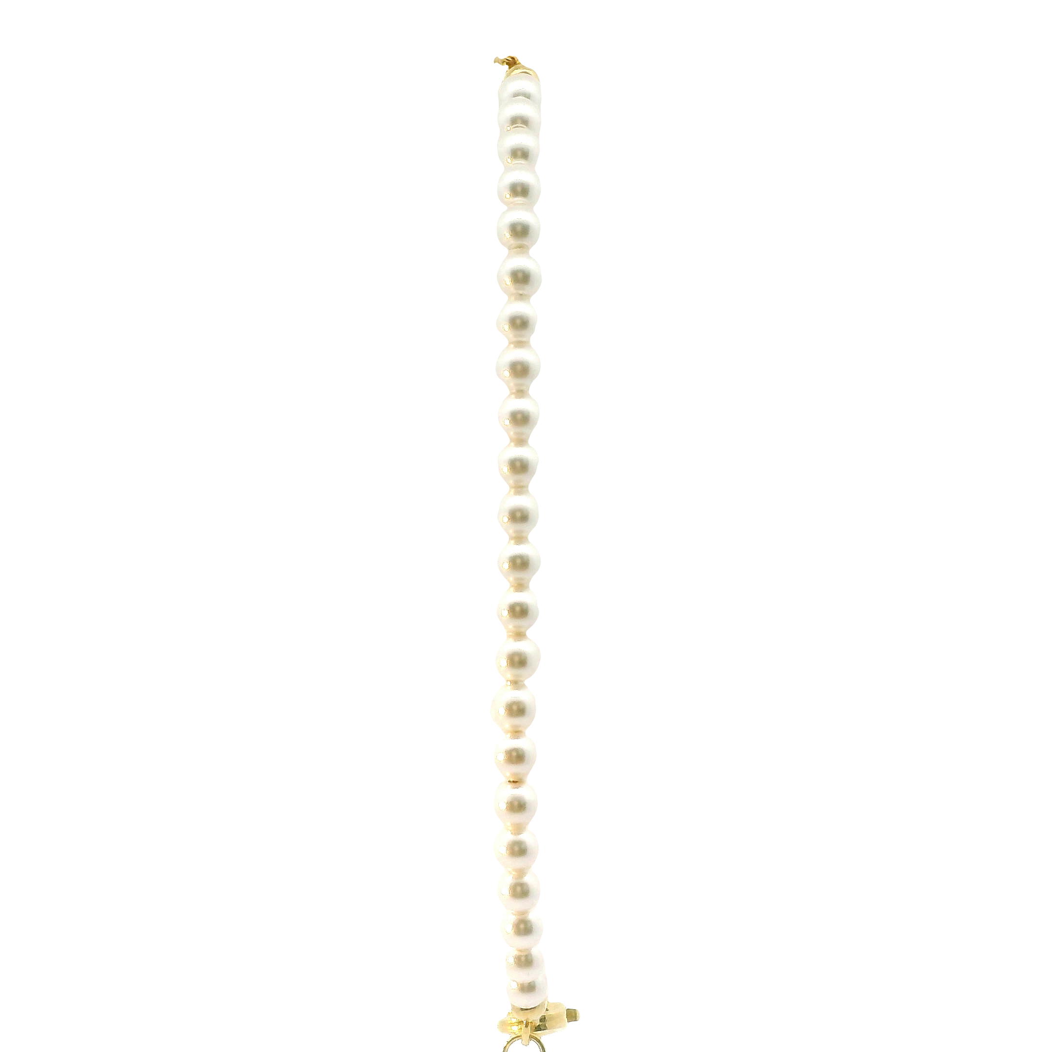Yellow Sterling Silver Pearl Bracelet – 7" Length