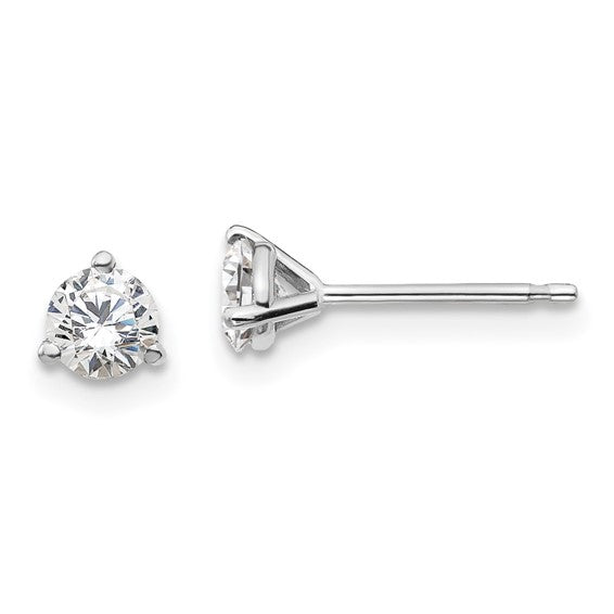 14kt WG lab diamond earring