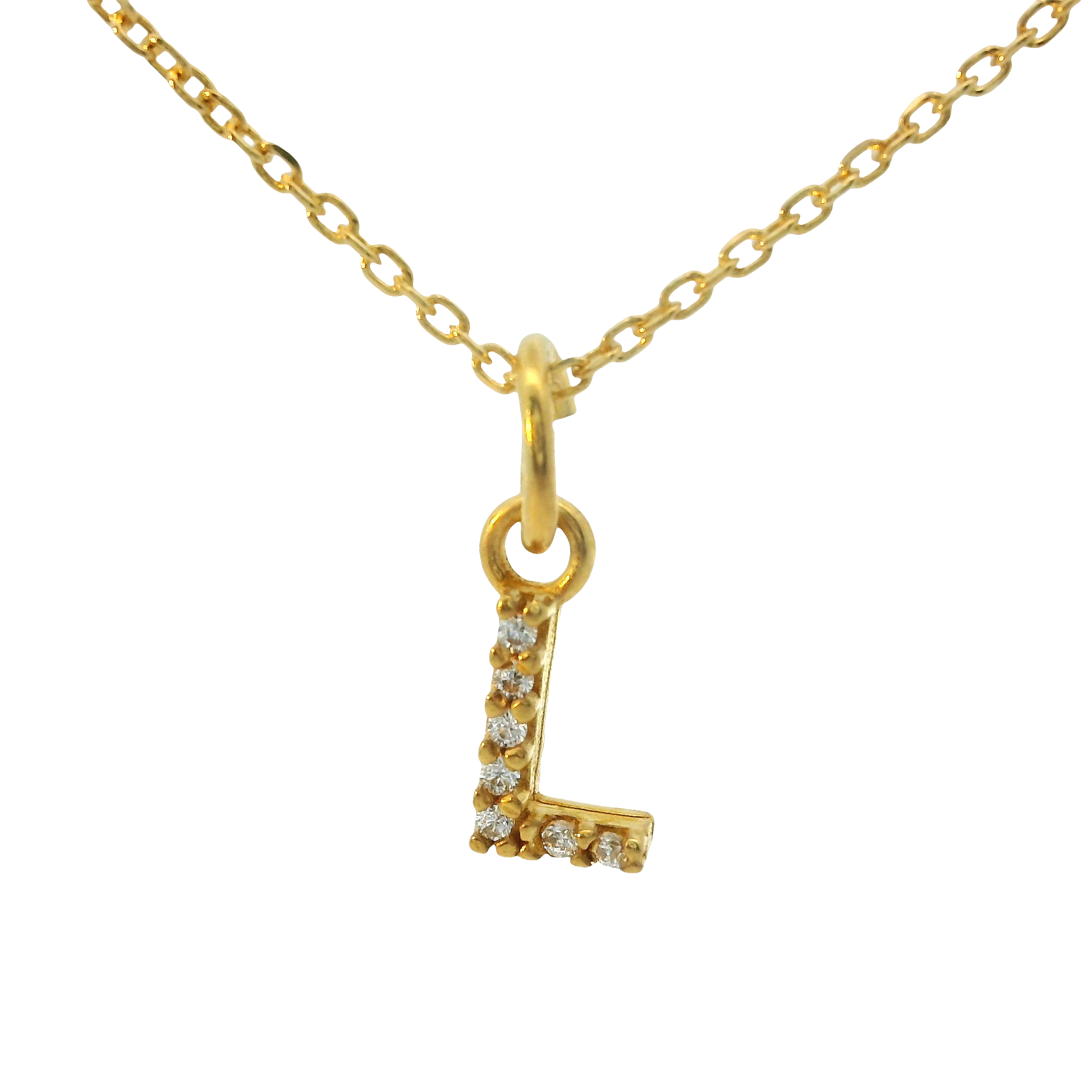 Radiant Elegance: Gold-Plated Sterling Silver 'L' Initial Necklac