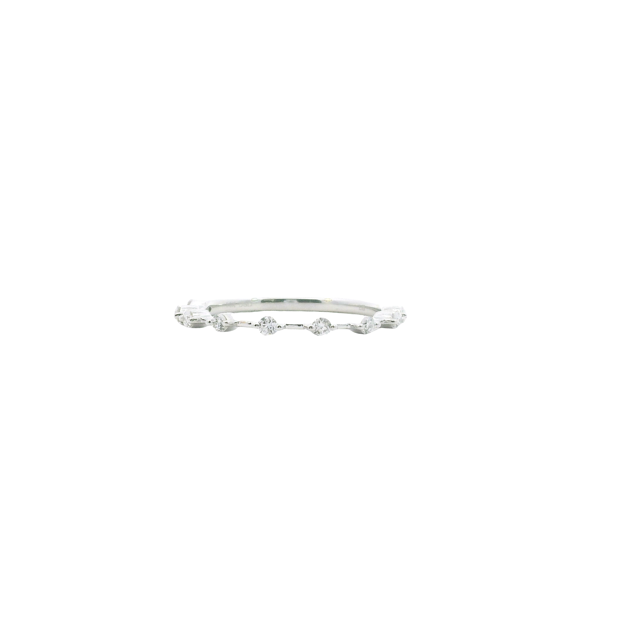 White 14 Karat Lab Grown Diamond Wedding Bands With 9 = 0.20Tw Round F/G Vs2 Diamonds