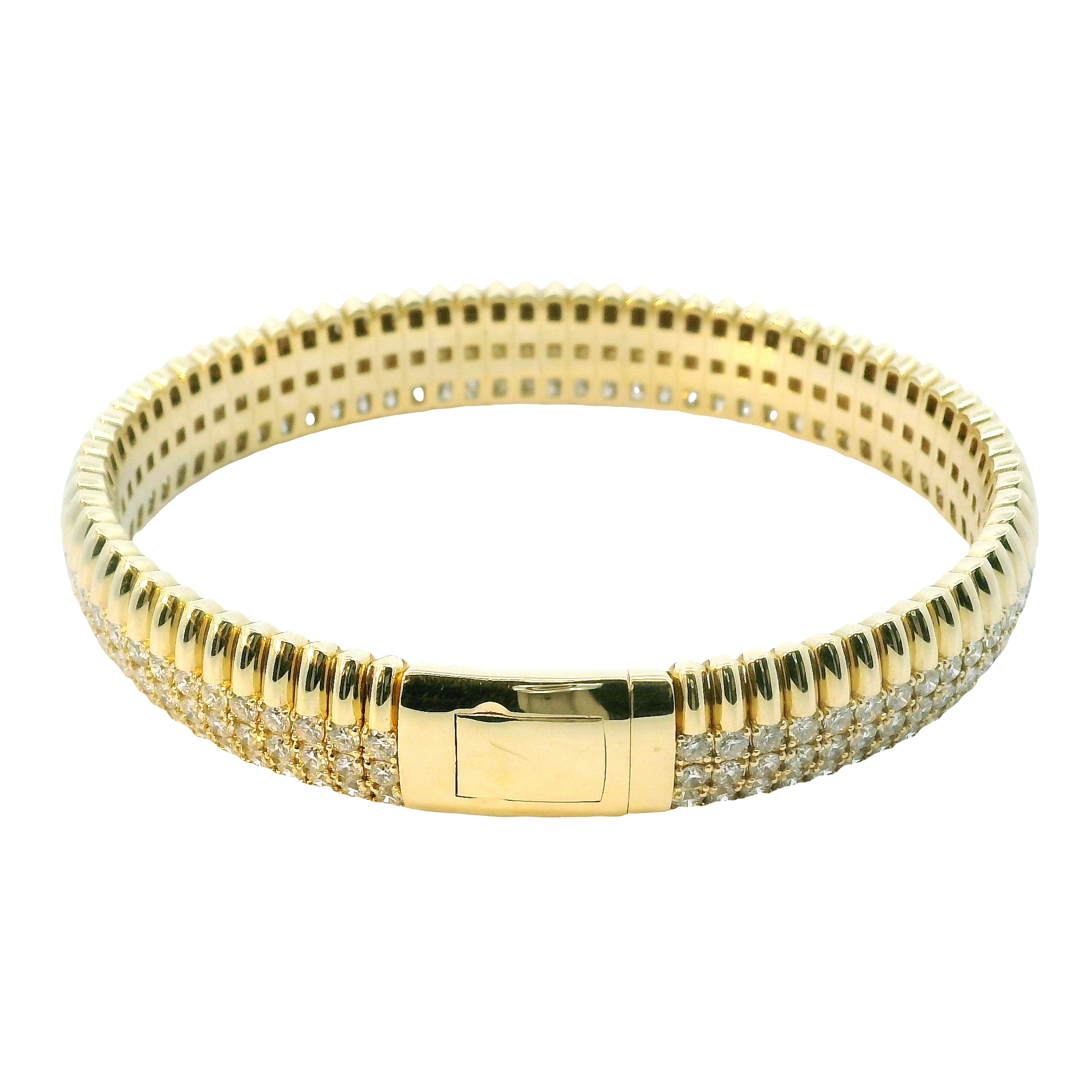 14K Yellow Gold Bracelet with 213 Round Brilliant Diamonds (8.00 TW)