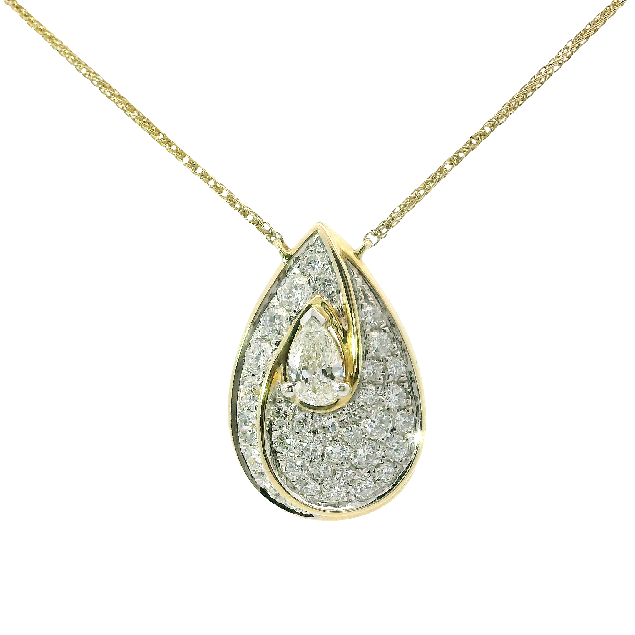 18" 14K Yellow Gold Diamond Necklace – 0.75ctw