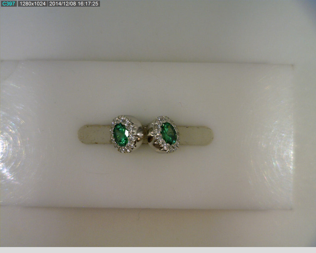 STERLING SILVER EMERALD 24 CZ