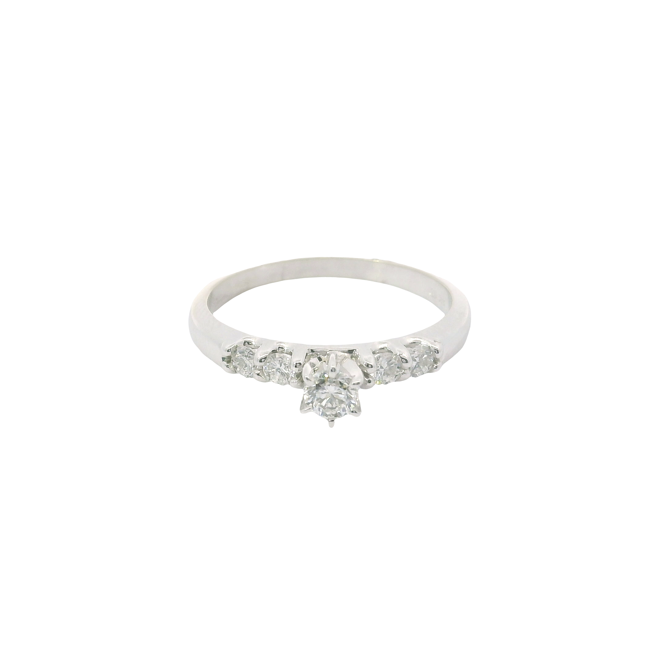 Delicate Devotion: 0.39ct Diamond Engagement Ring in 14K White Gold – Size 7
