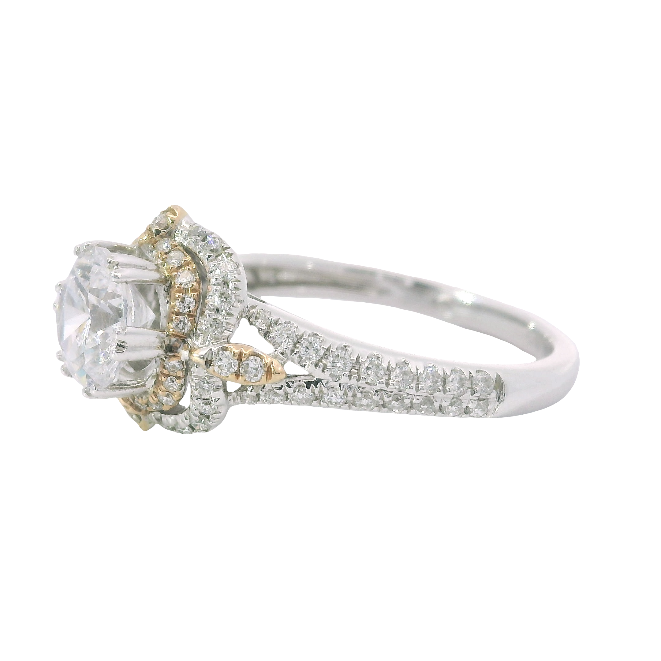 Heirloom Heart: 0.39ct Two-Tone Vintage Diamond Engagement Ring in 14K Rose & White Gold – Size 6.5