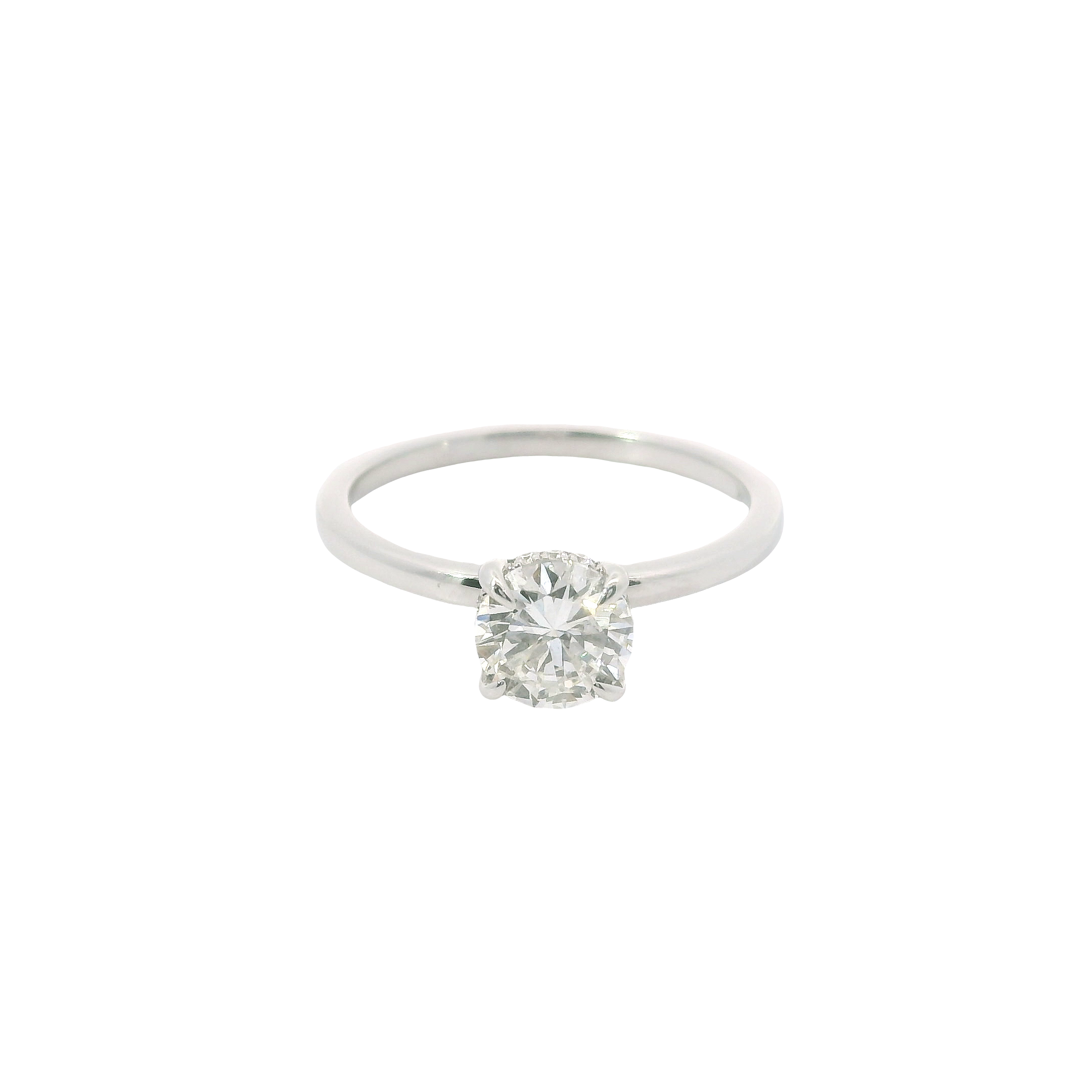14K White Gold Engagement Ring with 0.90ct GIA-Certified Center Diamond