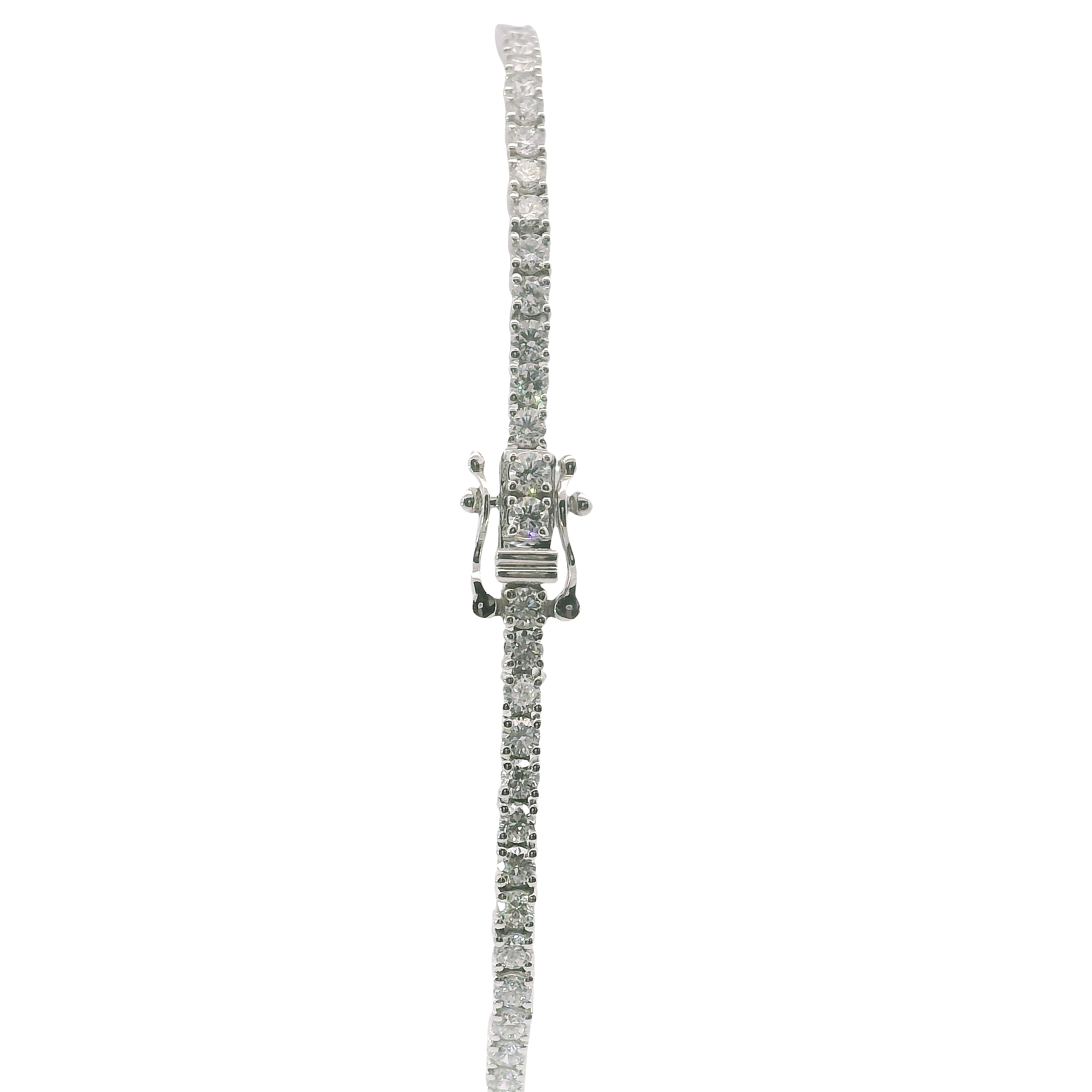 Graceful Sparkle: 7" 14kt White Gold Lab-Grown Diamond Bracelet