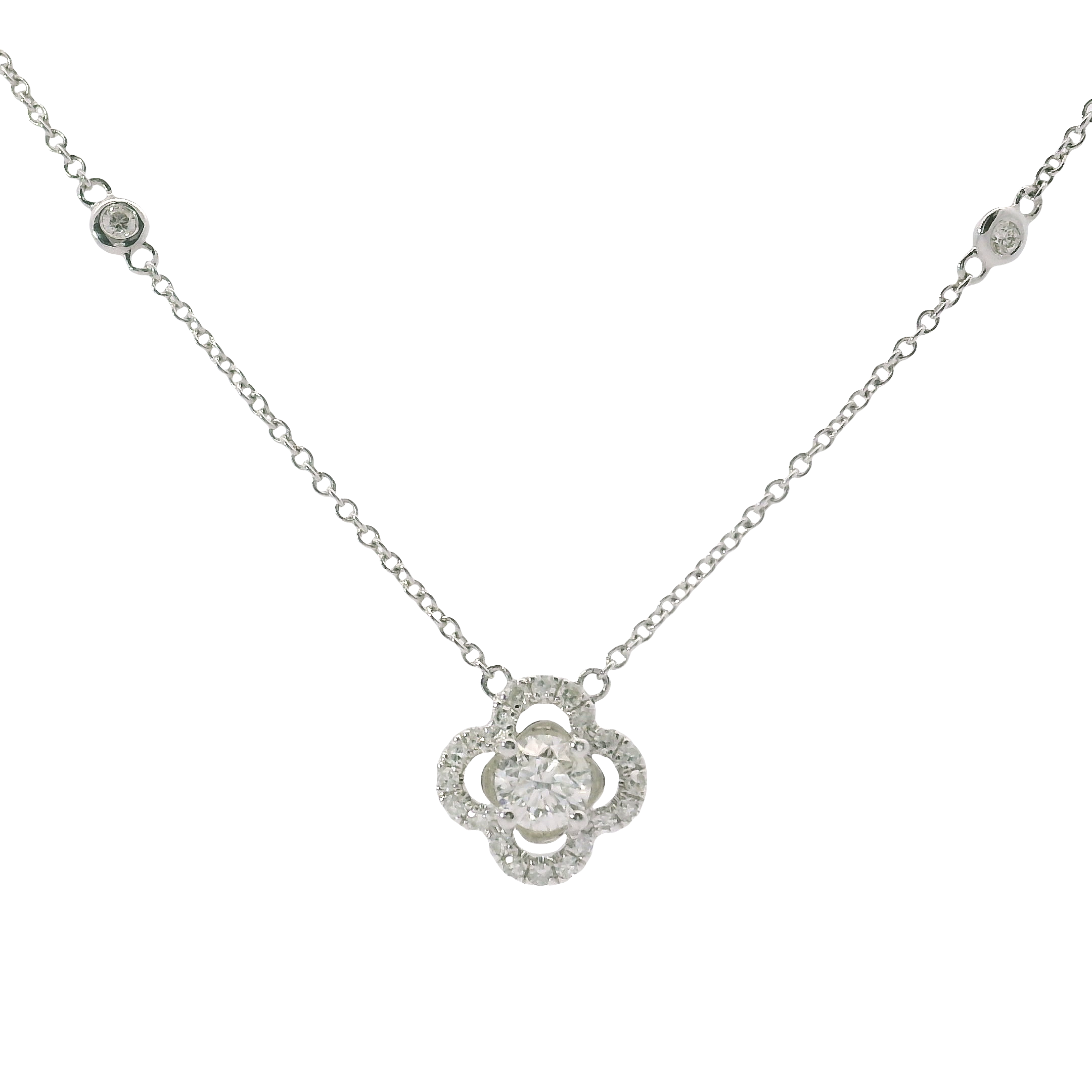14K White Gold Diamond Necklace – 18", 0.56 Total Carats, G/H Color, SI2 Clarity