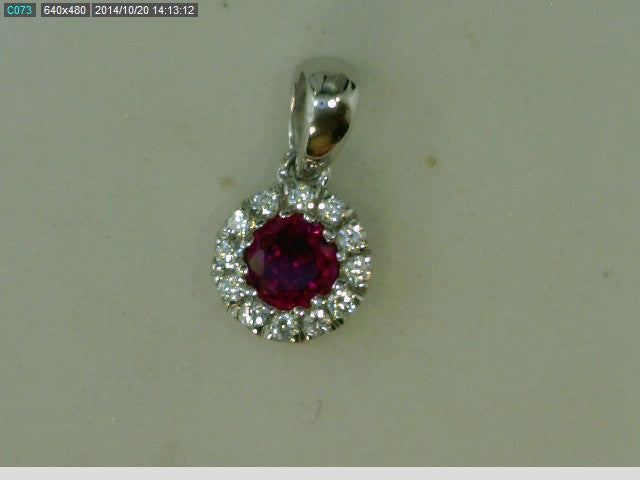 STERLING SILVER  RUBY 12CZ PEN