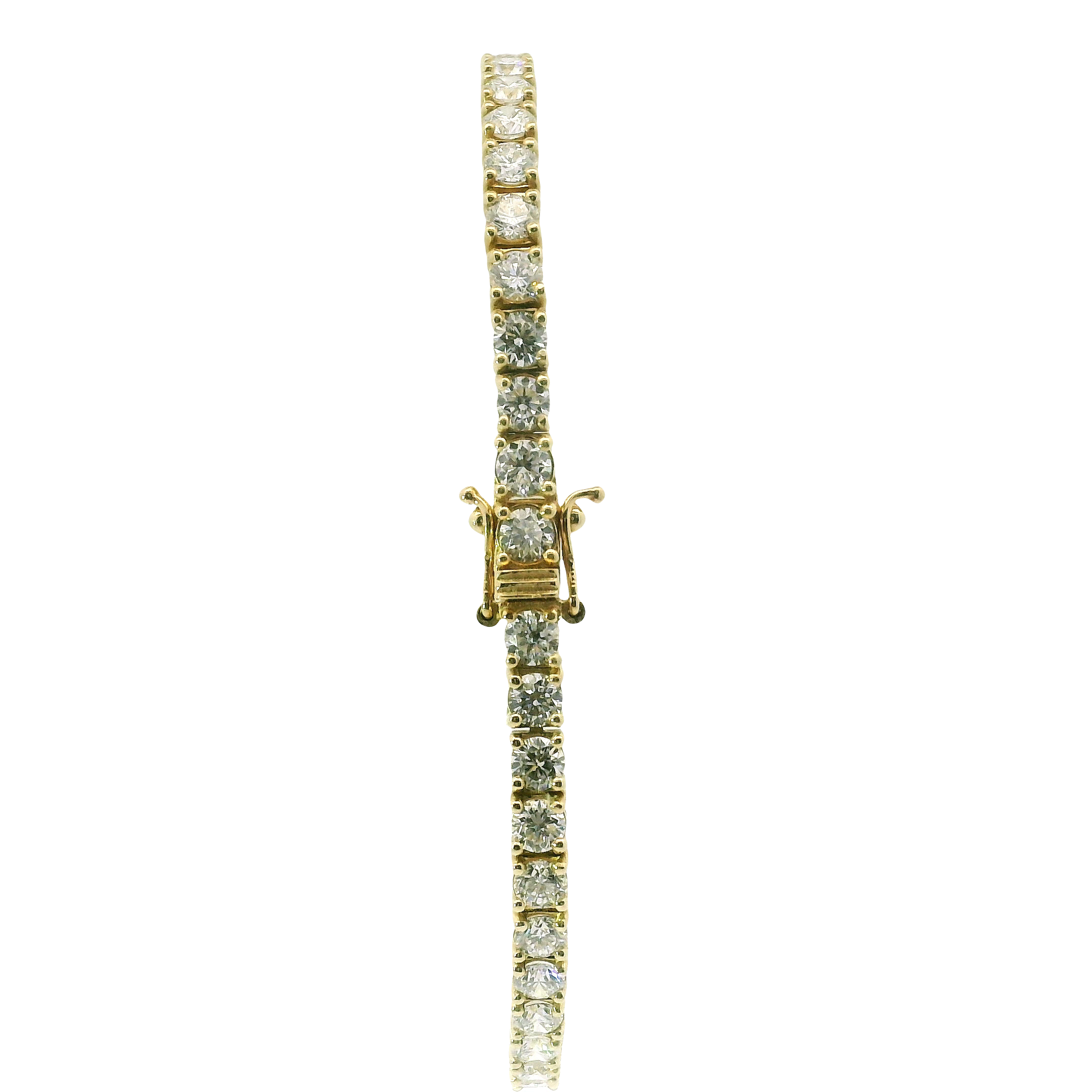 Radiant Grace: 14kt Yellow Gold 7.73cttw Lab-Grown Diamond Tennis Bracelet