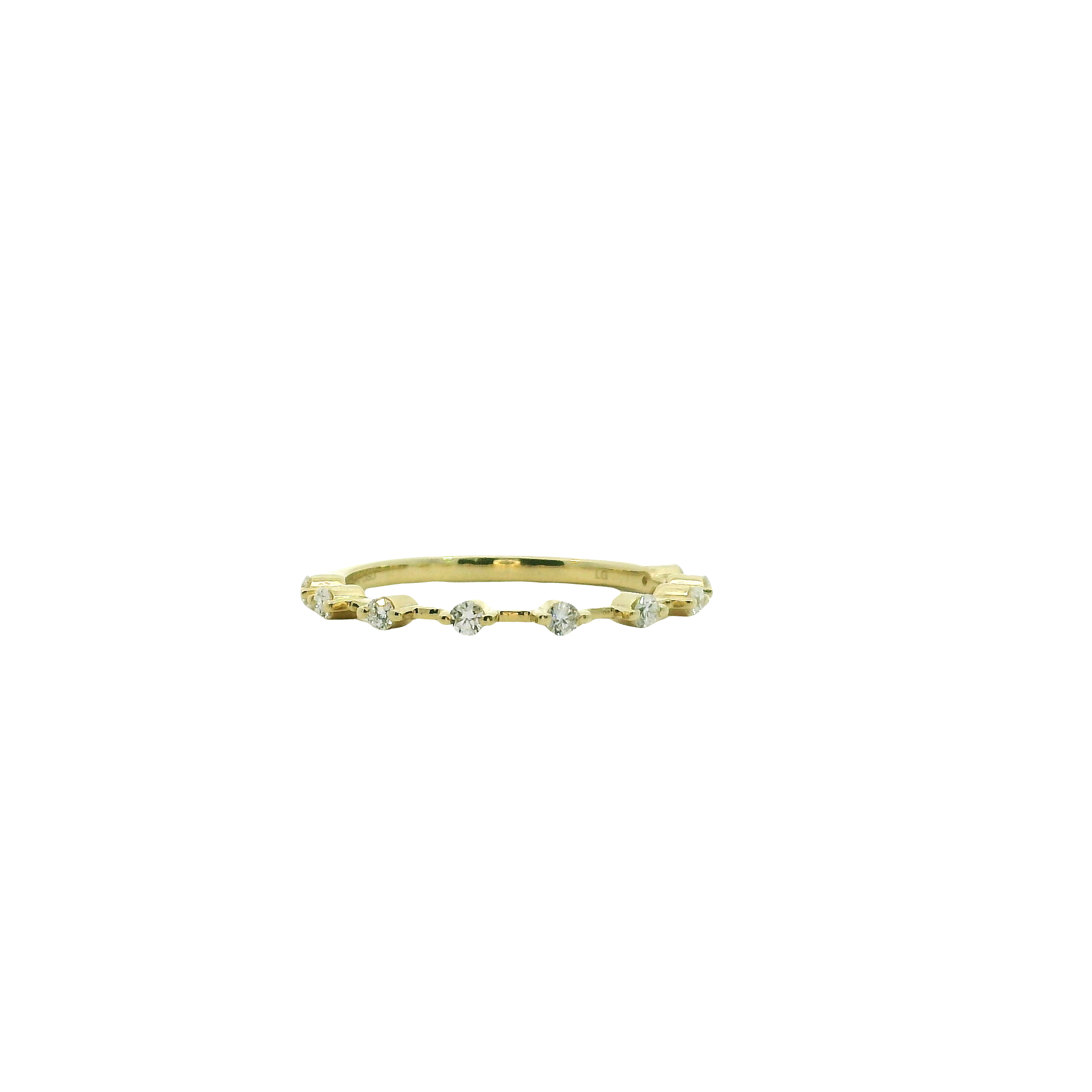 Yellow 14 Karat Lab Grown Diamond Wedding Bands With 9 = 0.20Tw Round F/G Vs2 Diamonds