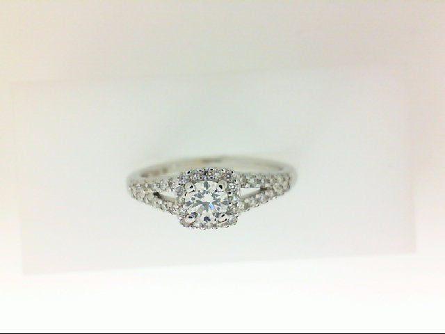 Lady's White 14 Karat Split Sh