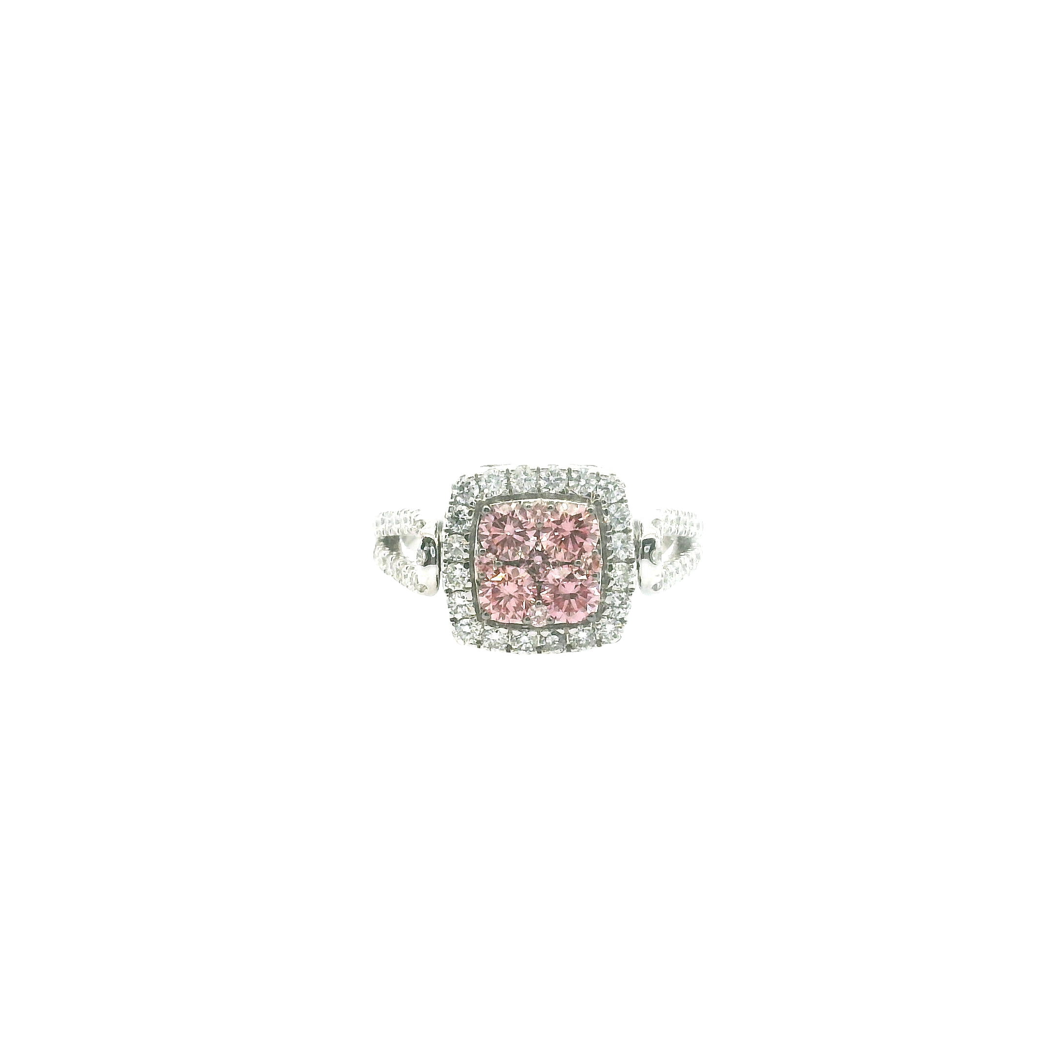 Lady's 14K White Gold Flip Pendant with 2.50ct TW Lab-Grown Pink, Blue & White Diamonds
