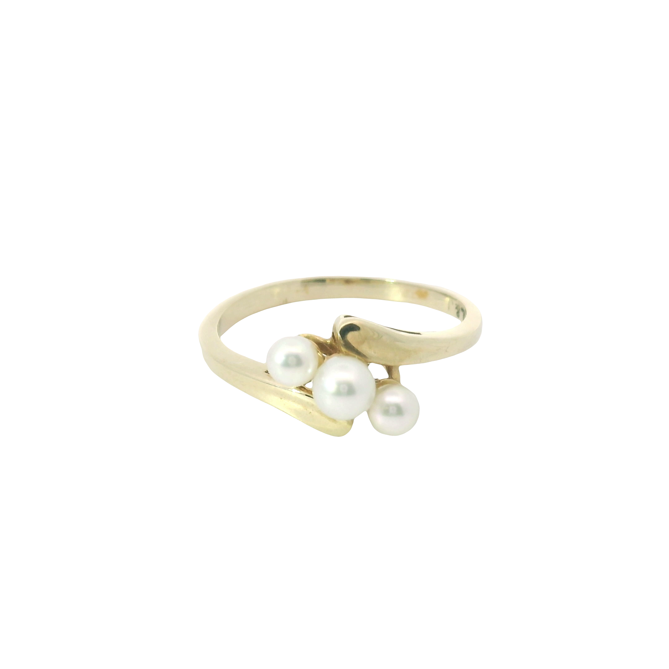 10kt yg 4mm 2-3mm  pearl ring
